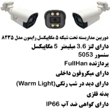 دوربین مداربسته تحت شبکه پنج مگاپیکسل رایمون مدل POE کد 8235