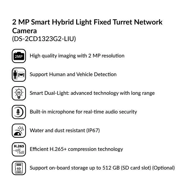 دوربین مداربسته تحت شبکه هایک ویژن مدل DS-2CD1323G2-LIU