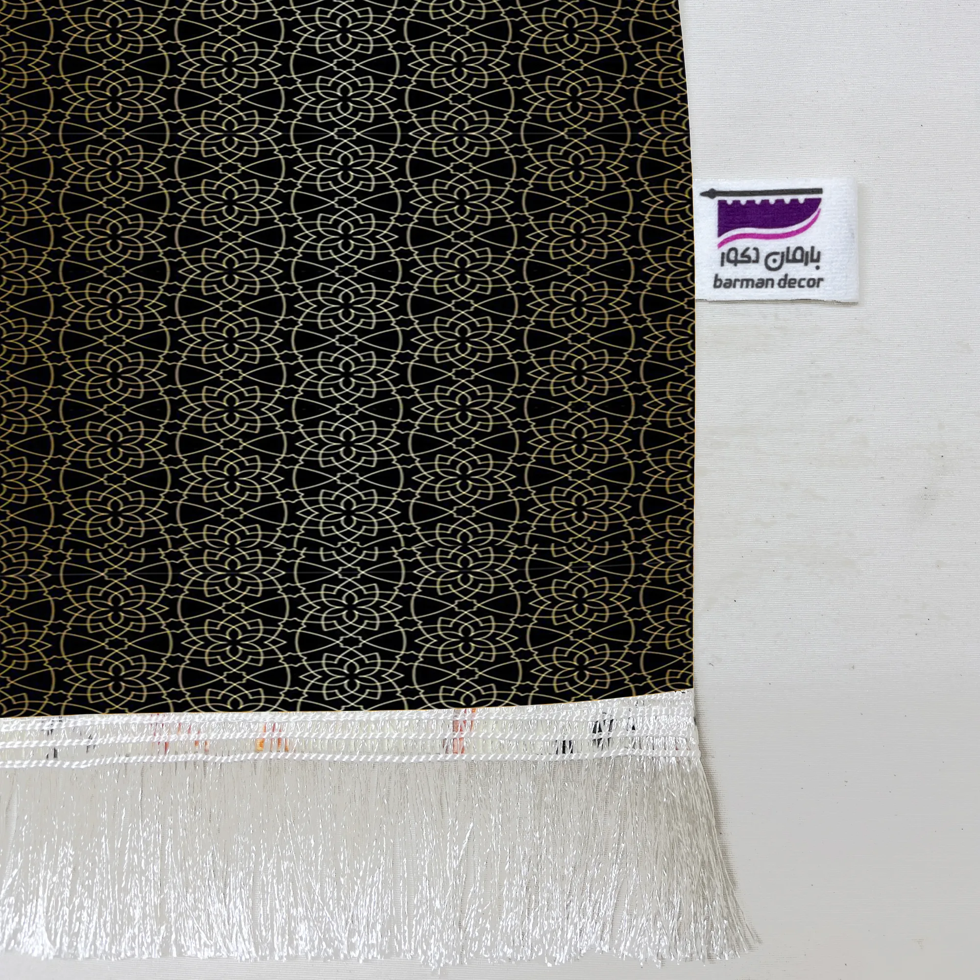 شال مبل بارمان دکور طرح گلدن بلک کد 65 سایز 98x180 سانتی متر
