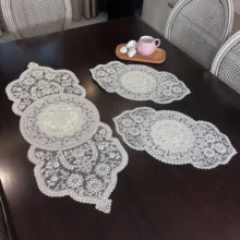 ست رومیزی 3 تکه مدل قیطان دوزی طرح ورساچه کد 1