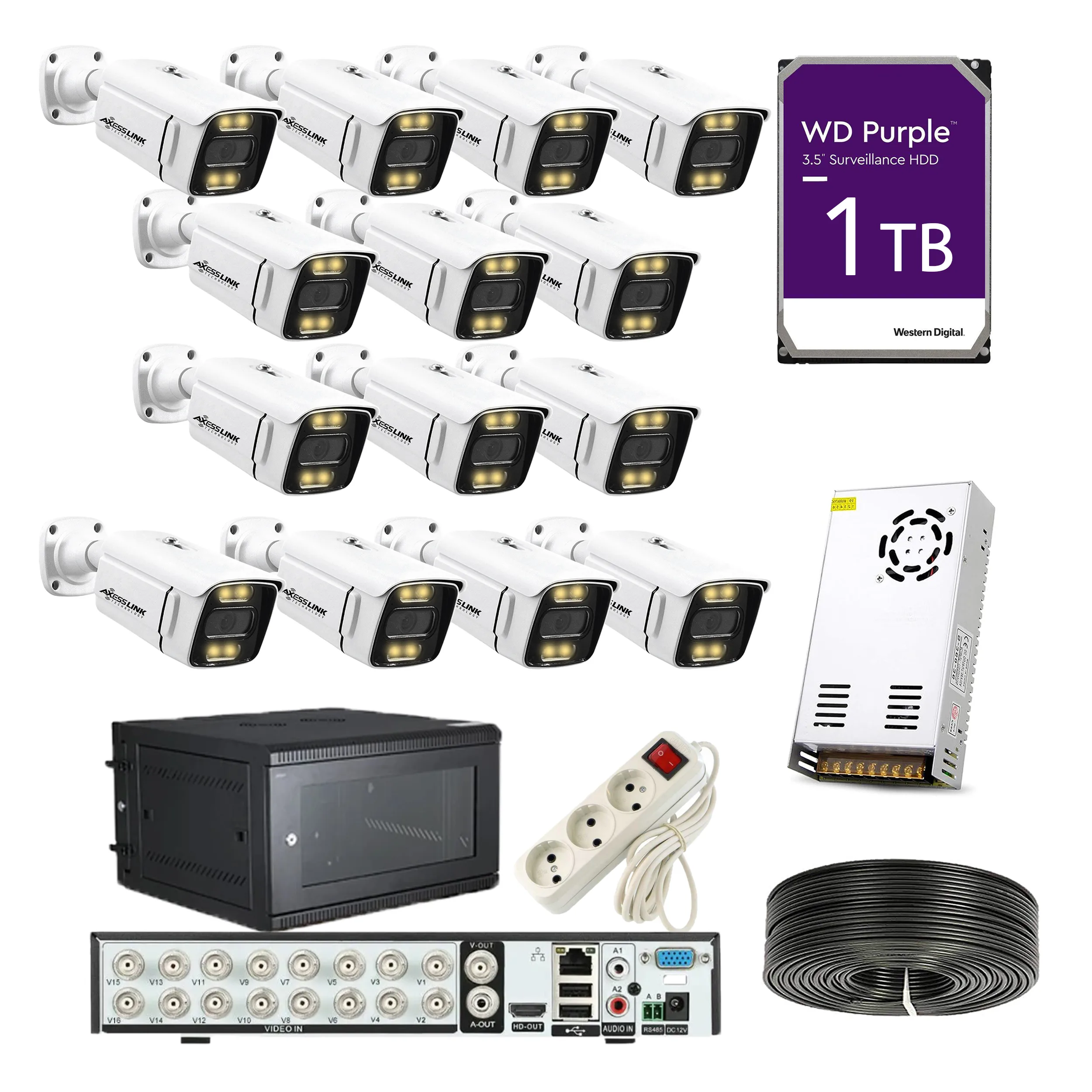 سیستم امنیتی مدل PACK AHD 14 STAR LIGTH - AXESSLINK مجموعه 14 عددی