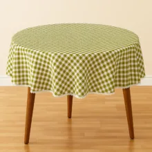 رومیزی پانیذ پود مدل چهارخانه گرد سایز 140x140 سانتی‌متر