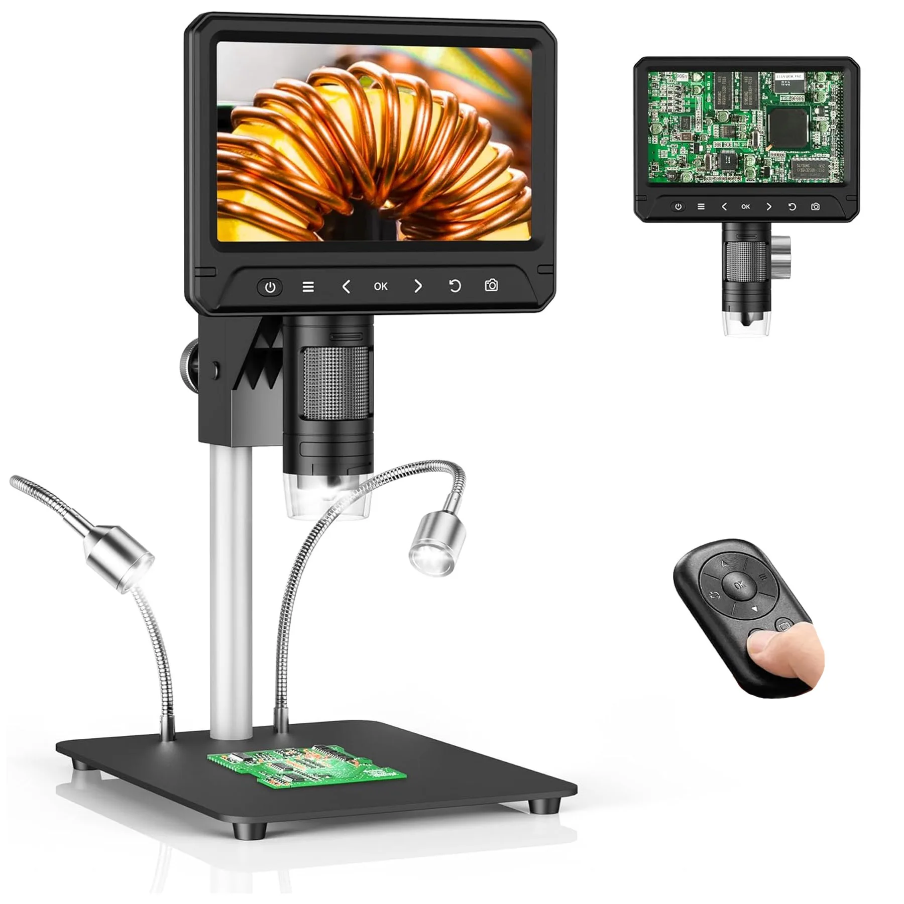 میکروسکوپ دیجیتال مدل 7inch 12MP HD 1200X به همراه ریموت