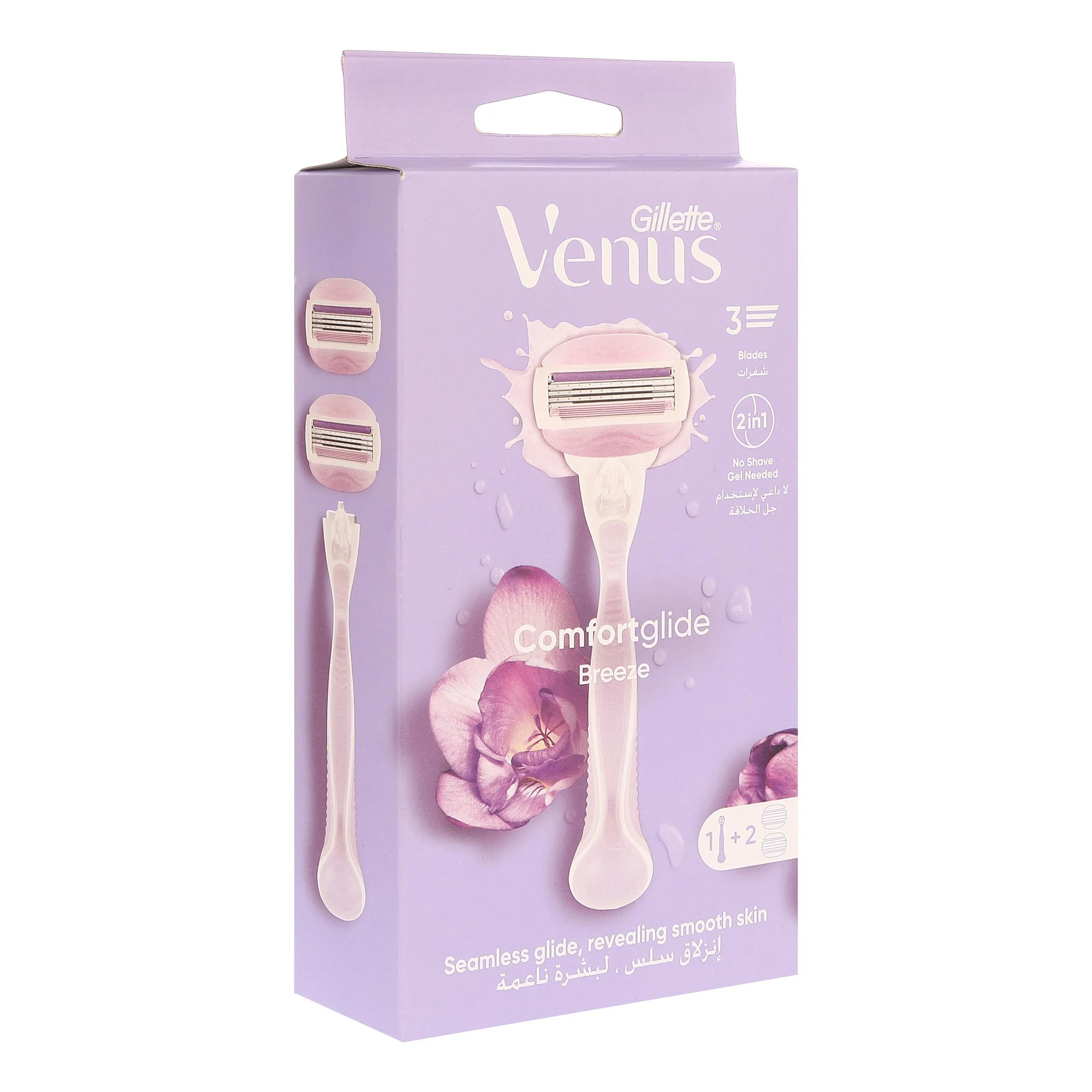خودتراش ژیلت مدل VENUS 3 BREEZE به همراه یدک بسته 2 عددی