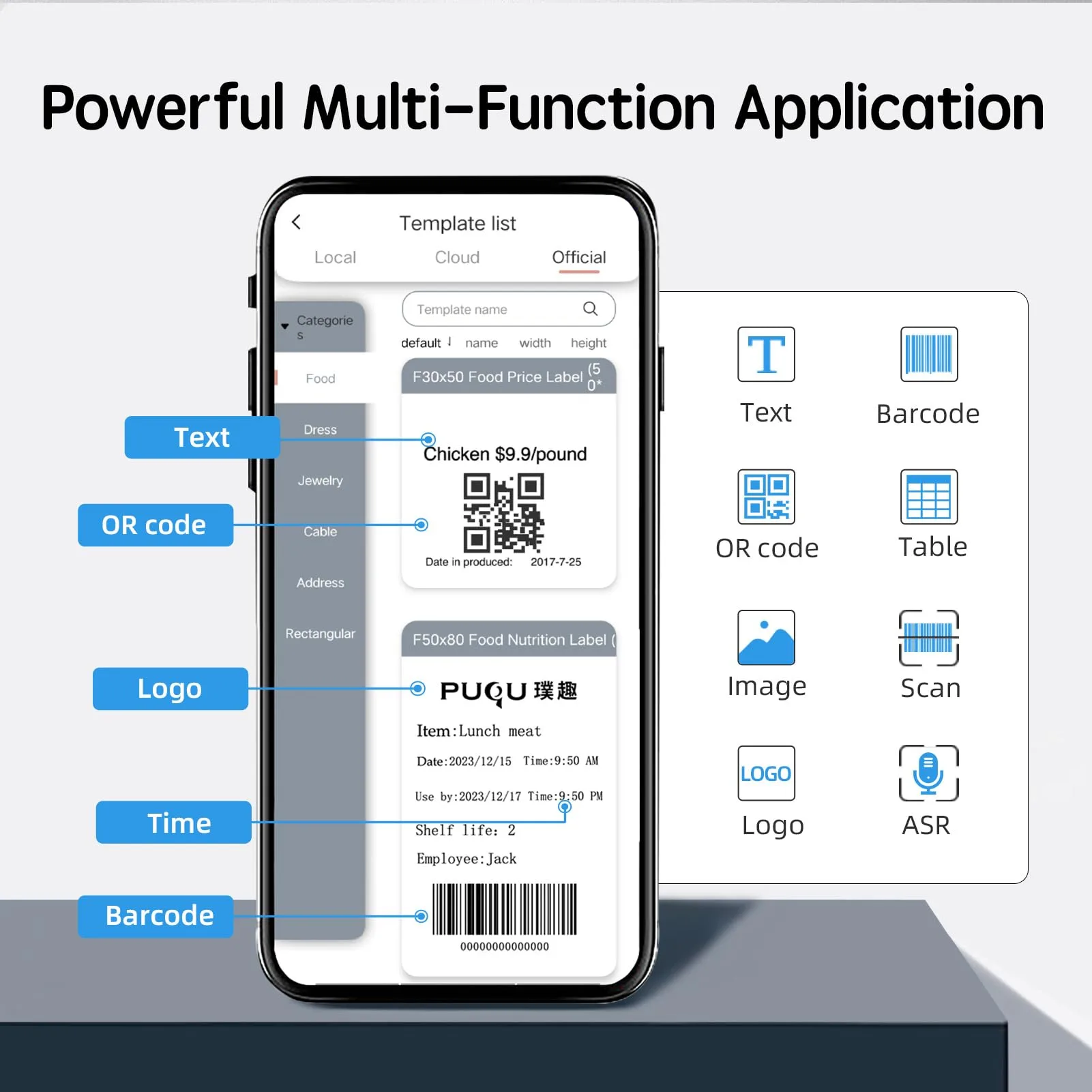 پرینتر لیبل زن مدل AQ20-PUQU