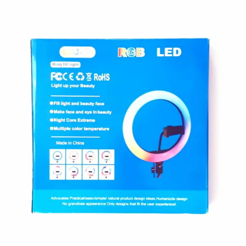 رینگ لایت مدل RGB_LED 26 به همراه سه پایه
