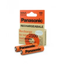 باتری نیم قلمی قابل شارژ تلفن بی سیم پاناسونیک مدل AAA با ظرفیت 650mAh میلی آمپر