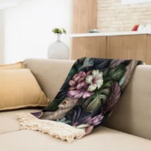 شال مبل مدل ملکه گل ها کد F2SH1040 سایز 100×180 سانتی متر