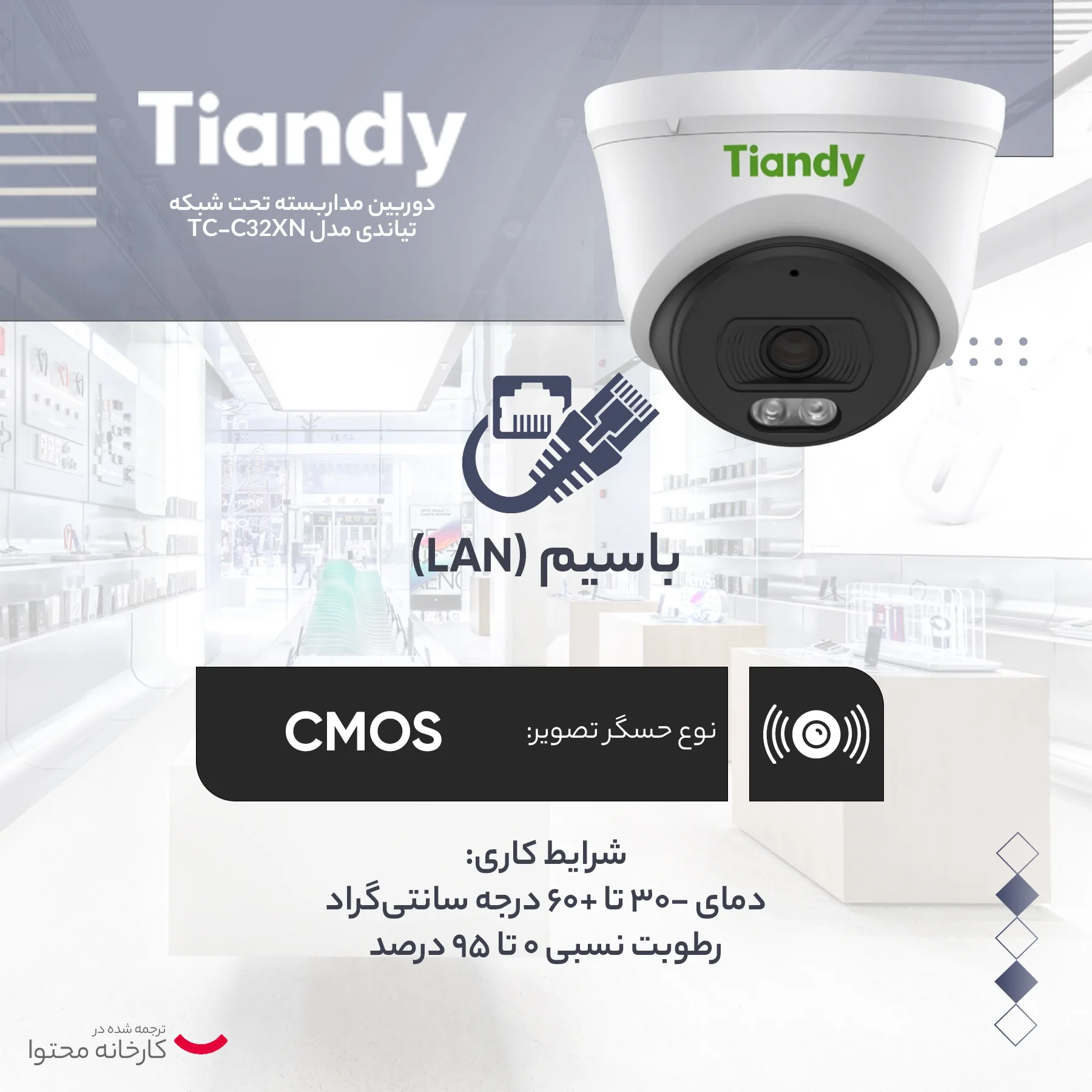 دوربین مداربسته تحت شبکه تیاندی مدل TC-C32XN