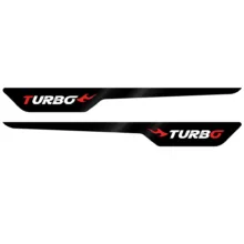 آرم گلگیر خودرو رهام مدل AR0038 طرح TURBO بسته 2 عددی