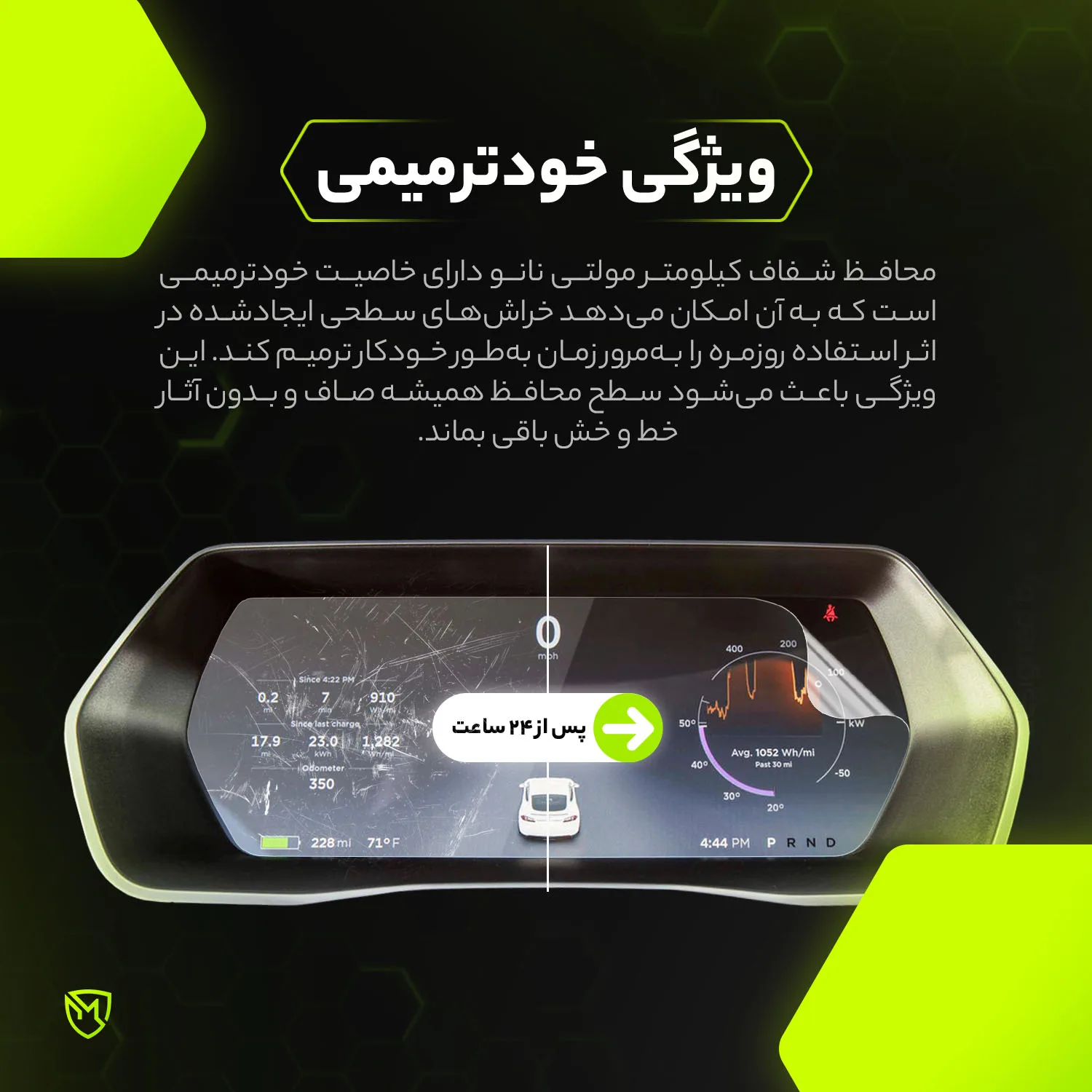 برچسب محافظ صفحه کیلومتر خودرو مولتی نانو مدل X-S1T مناسب برای کی ام سی X5