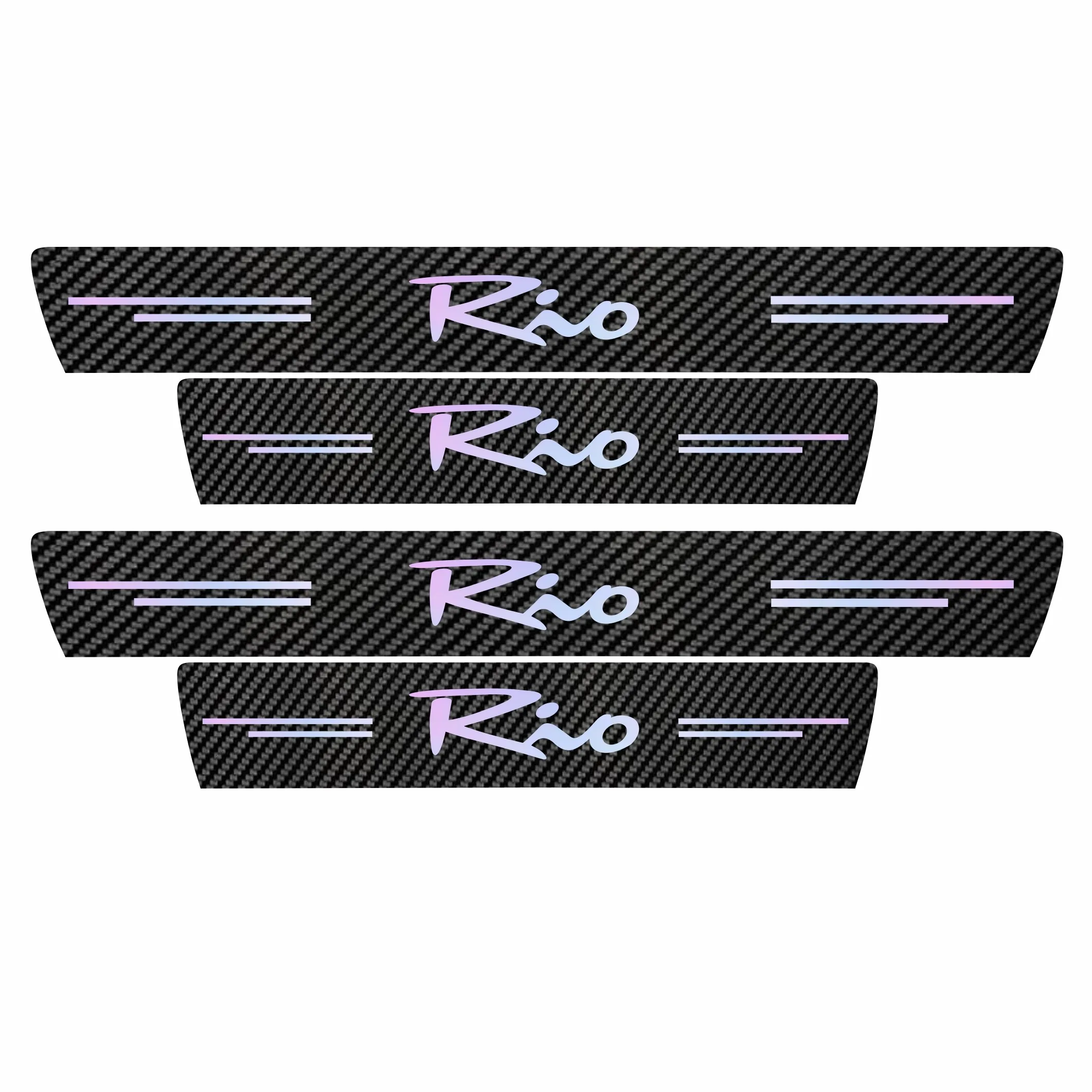برچسب پارکابی خودرو سولگی مدل کربن کد J66 مناسب برای ریو بسته 4 عددی