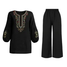 ست تونیک و شلوار زنانه مدل گلدوزی