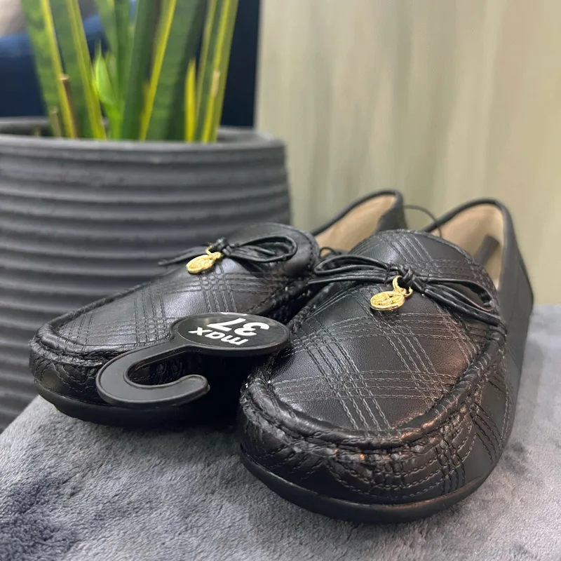 کفش کالج زنانه مکس مدل Perforated Slip-On Loafers with Bow Accent