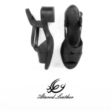 صندل زنانه چرم عطارد مدل چرم طبیعی کد SH162
