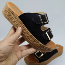 صندل زنانه نیکتا مدل 530-18 دوبنده کد 1505-BK