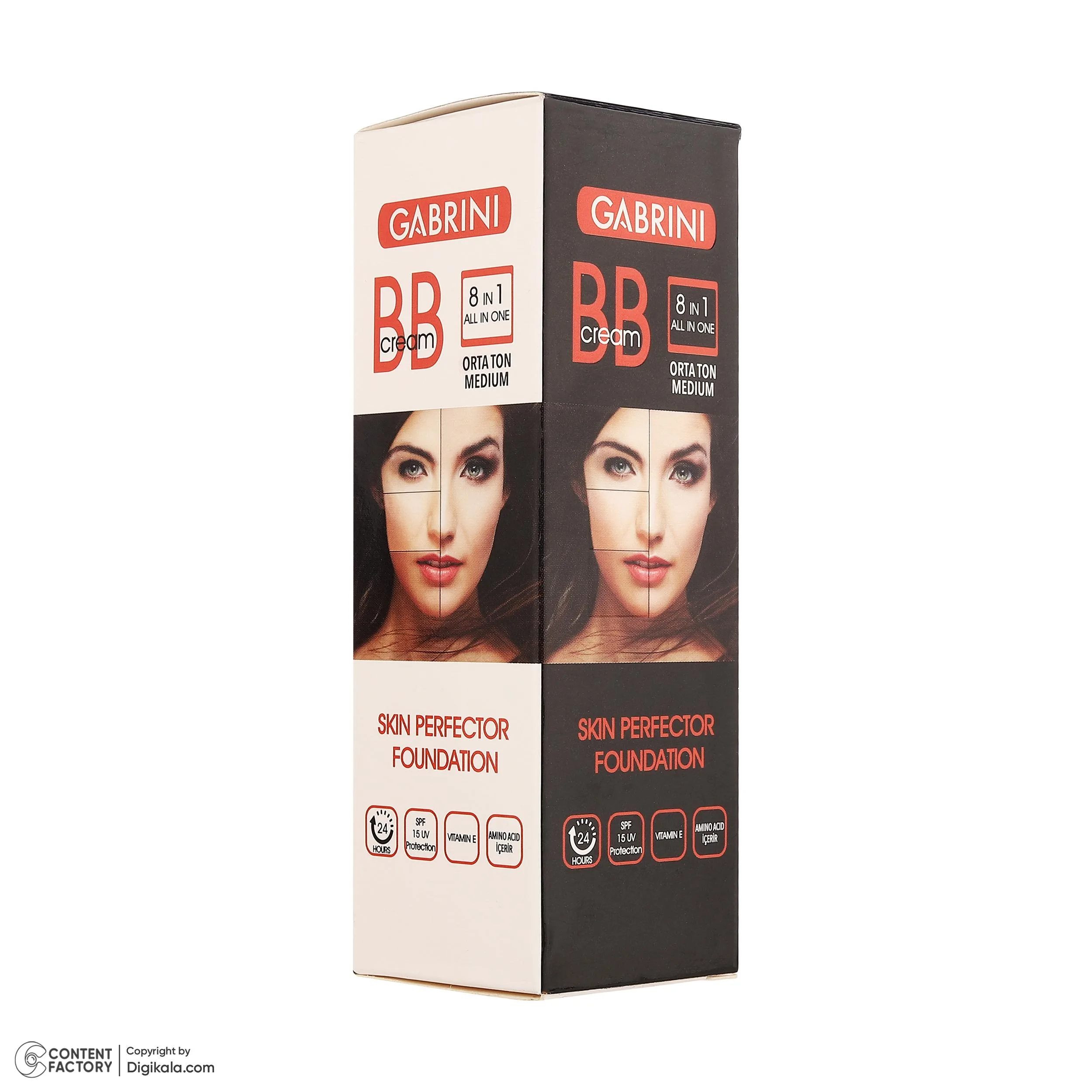 کرم پودر BB مایع SPF 15 کابرینی مدل 8IN1 مناسب برای انواع پوست حجم 50 میلیلیتر