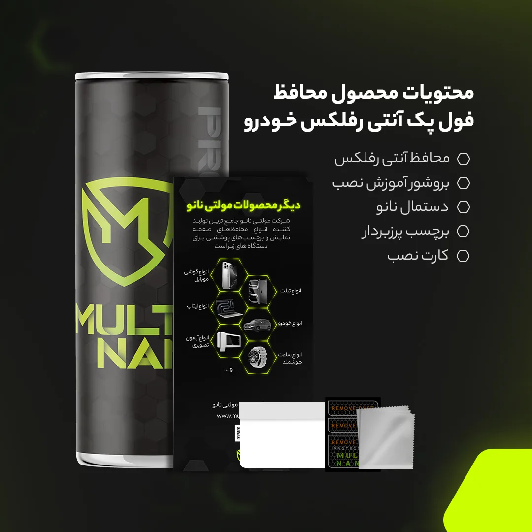 برچسب محافظ مانیتور و کنسول خودرو مولتی نانو مدل X-F1B مناسب برای دنا پلاس مجموعه 13 عددی