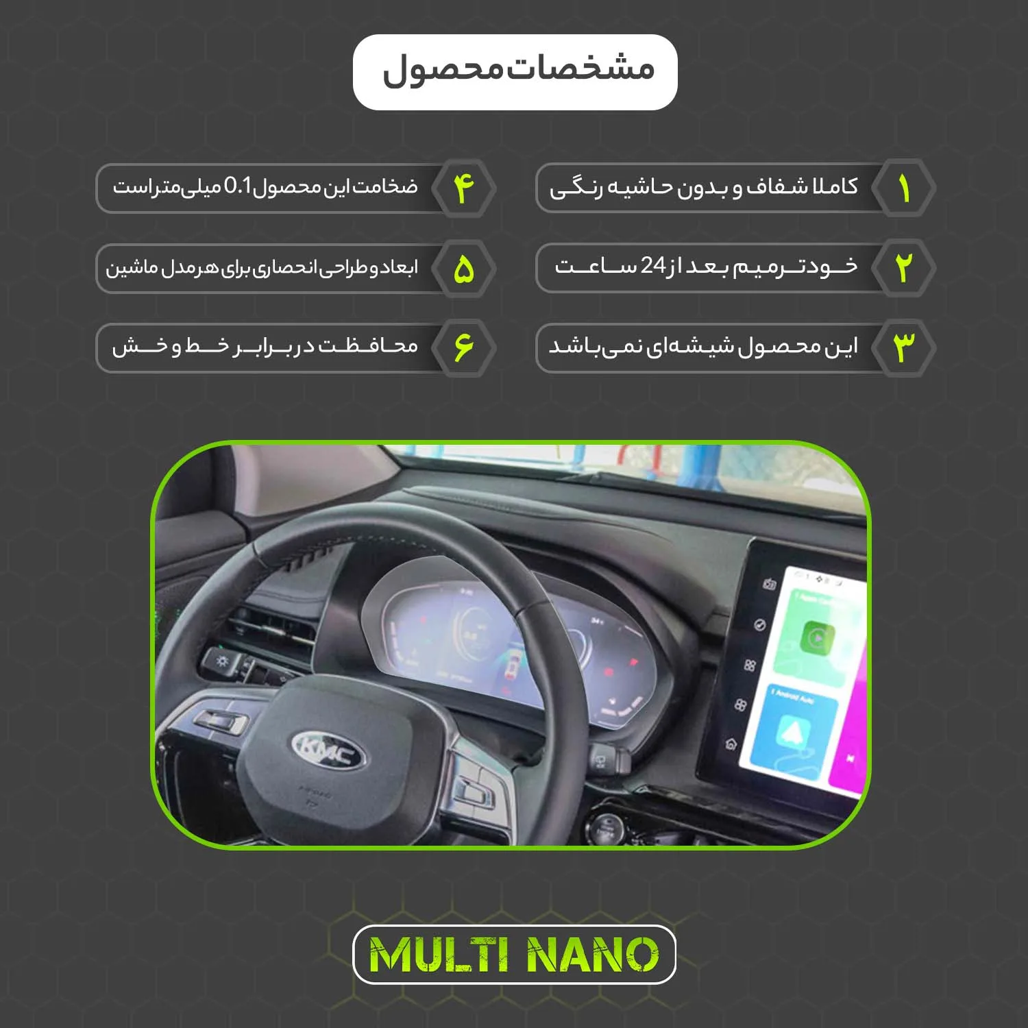 برچسب محافظ صفحه کیلومتر خودرو مولتی نانو مدل X-S1T مناسب برای کی ام سی X5