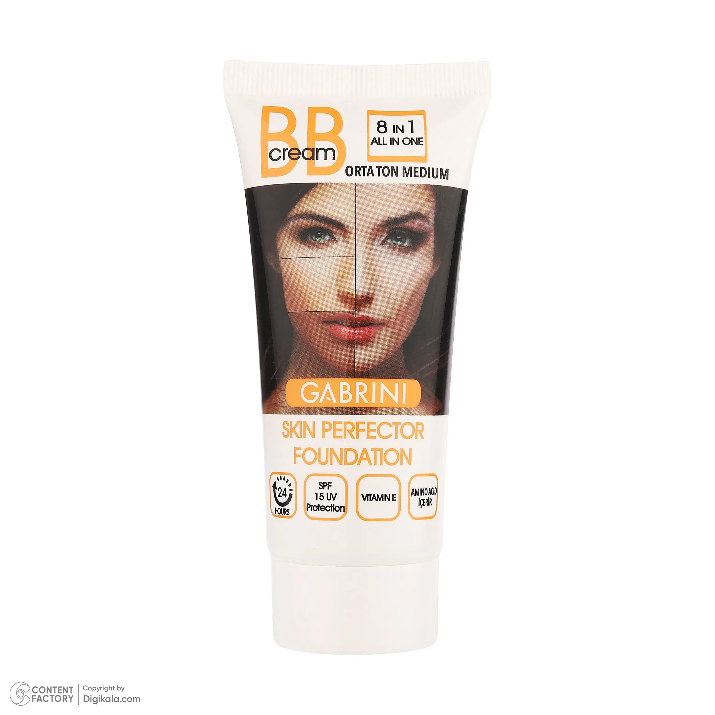 کرم پودر BB مایع SPF 15 کابرینی مدل 8IN1 مناسب برای انواع پوست حجم 50 میلیلیتر