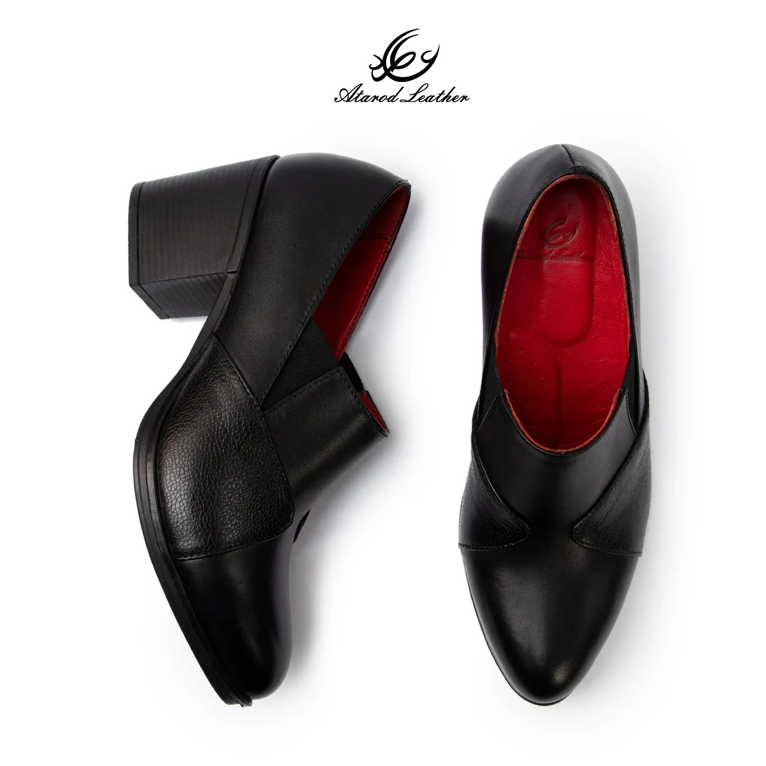 کفش پاشنهدار زنانه چرم عطارد مدل چرم طبیعی کد SH339