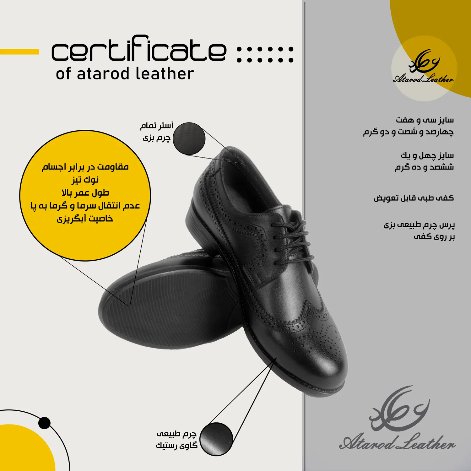 کفش زنانه چرم عطارد مدل چرم طبیعی کد SH148