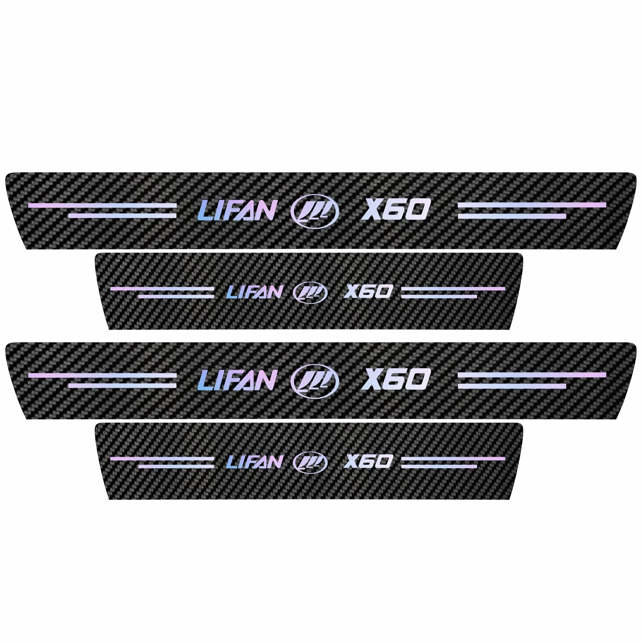 برچسب پارکابی خودرو سولگی مدل کربن کد J46 مناسب برای لیفان ایکس 60 بسته 4 عددی