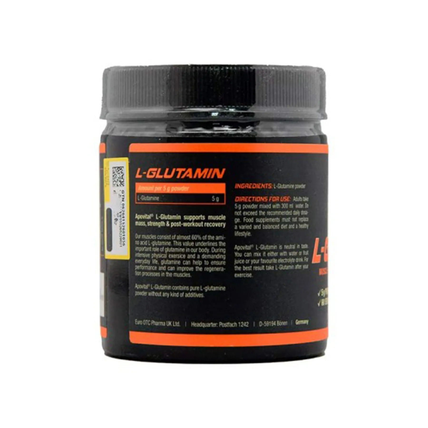 پودر ال گلوتامین آپوویتال- 300 گرم
