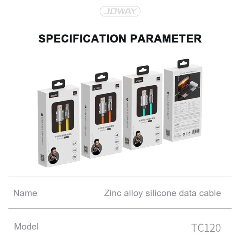 کابل تبدیل USB به USB-C جووی مدل TC120 طول 1 متر
