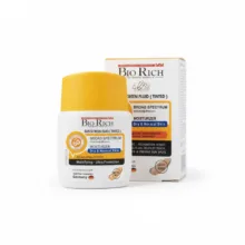 فلوئید ضد آفتاب رنگی صورت بایوریچ SPF 50 مدل BROAD SPECTRUM محافظ UVA ،UVB و PA+++ مناسب برای پوست خشک و معمولی حجم 50 میلیلیتر
