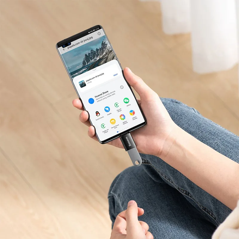مبدل USB-C به USB-A باسئوس مدل Mini OTG Adaptor