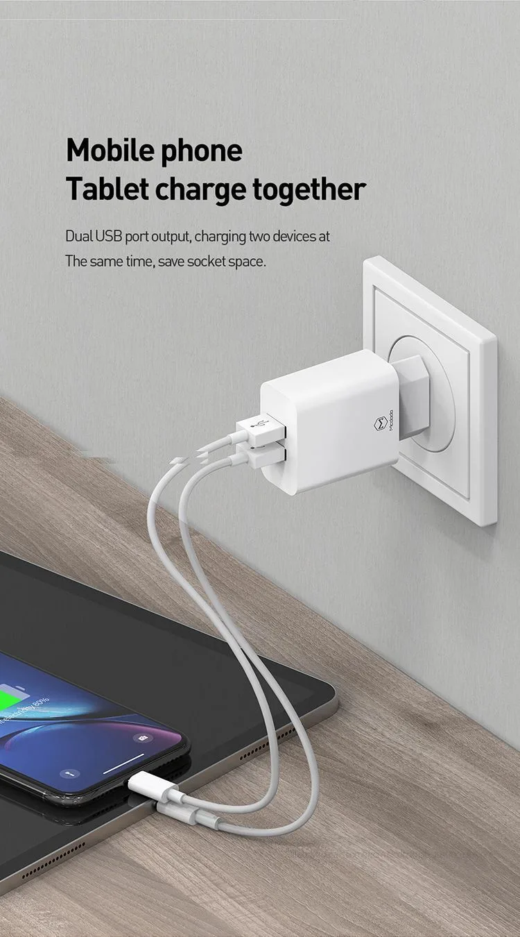 شارژر دیواری مک دودو مدل CH-6721 به همراه کابل تبدیل USB-C