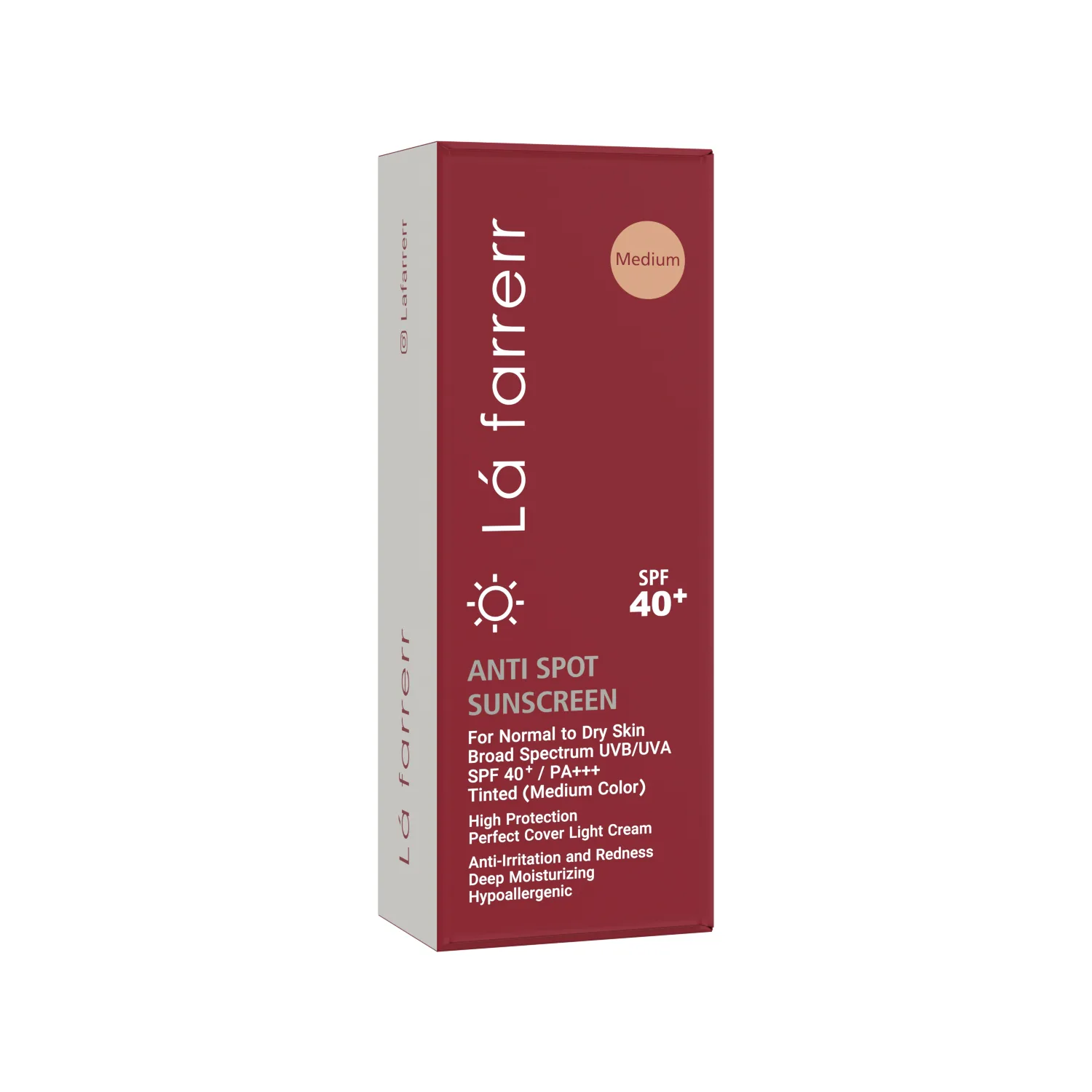 کرم ضدآفتاب و ضدلک رنگی لافارر مدل SPF40-Medium، مناسب پوستهای خشک و معمولی، حجم 40 میلیلیتر