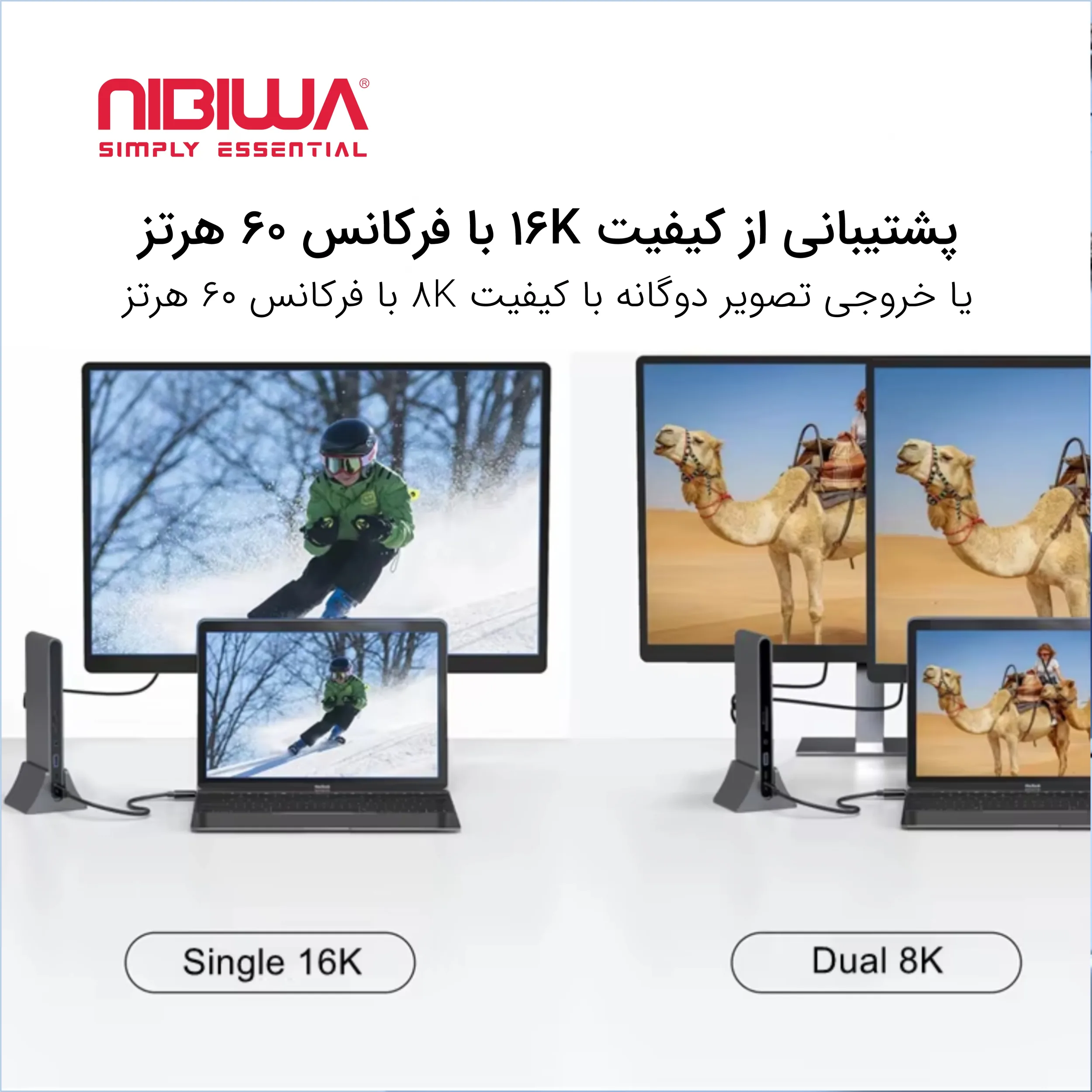 کابل USB-C نیبیوا مدل USB4 V2 ThunderBolt 5 طول 1 متر