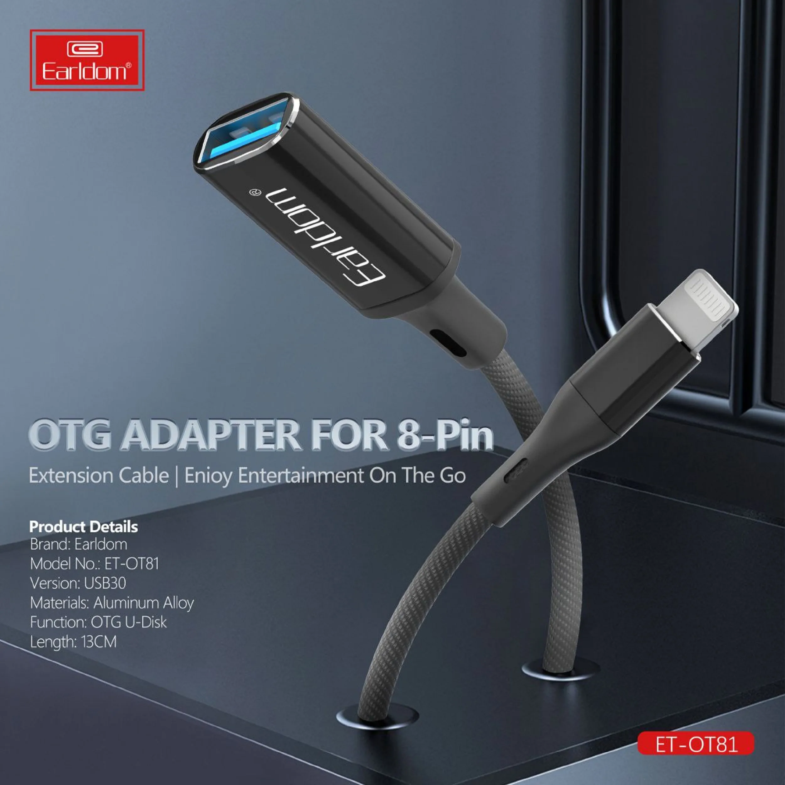 مبدل USB 3.0 به لایتنینگ ارلدام مدل ET-OT81