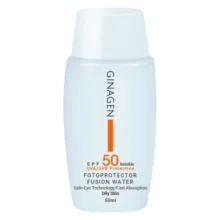 کرم ضدآفتاب بی‌رنگ ژیناژن مدل SPF50، مناسب پوست‌های چرب، حجم 50 میلی‌لیتر