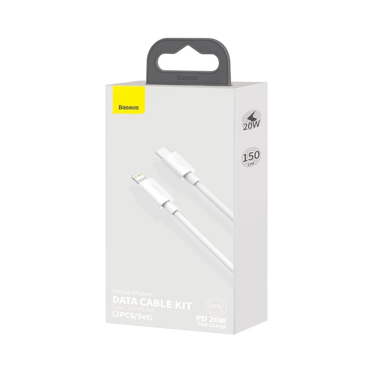 کابل تبدیل USB-C به لایتنینگ باسئوس مدل Superior PD  طول 1.5 متر بسته دو عددی