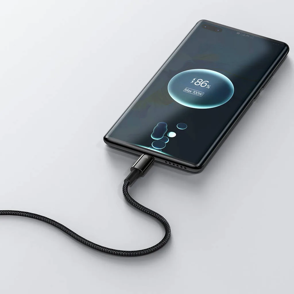 کابل تبدیل USB به USB-C باسئوس مدل Tungsten Gold 100W طول 2 متر