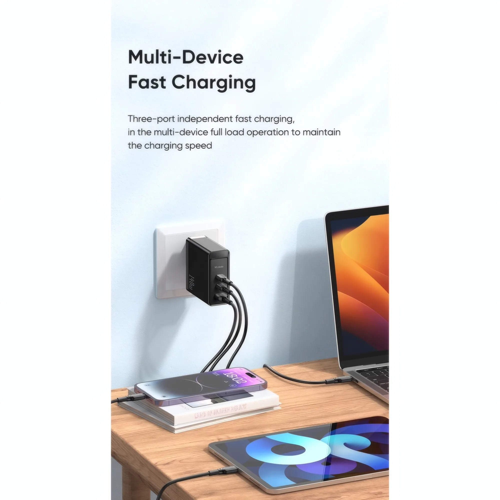 شارژر دیواری 140 وات مک دودو مدل CH-2913 به همراه کابل USB-C