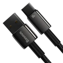 کابل تبدیل USB به USB-C باسئوس مدل Tungsten Gold 100W طول 2 متر