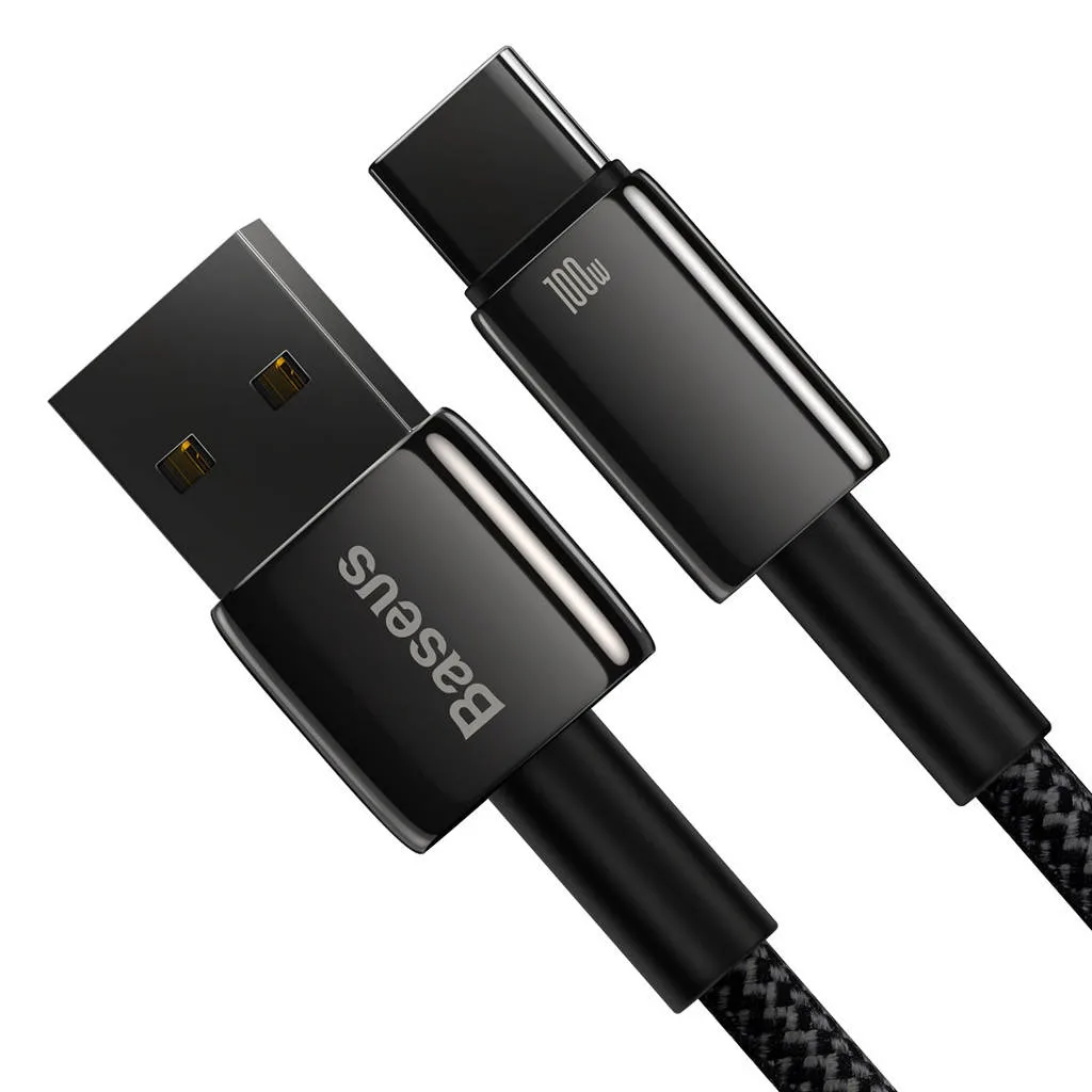 کابل تبدیل USB به USB-C باسئوس مدل Tungsten Gold 100W طول 2 متر