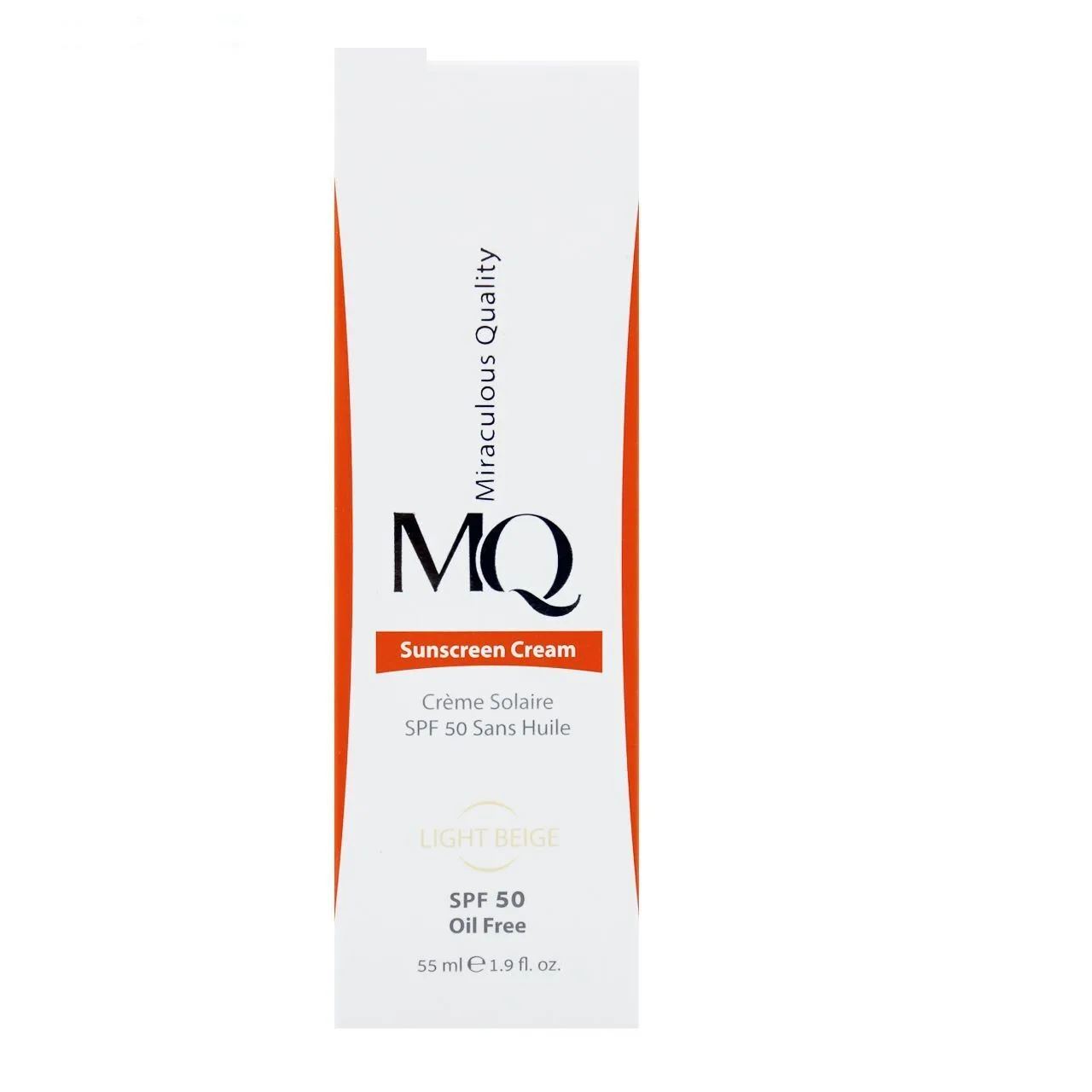 کرم ضدآفتاب رنگی ام کیو SPF50 مدل LIGHT BEIGE، مناسب پوست‌های چرب، حجم 55 میلی‌لیتر
