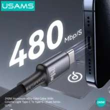 کابل تبدیل USB-C به USB-C یوسمز مدل SJ751-240W طول 1.2 متر