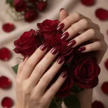 ناخن مصنوعی دست پینک کی مدل بیضی بسته 96 عددی به همراه چسب ناخن وزن 10 گرم