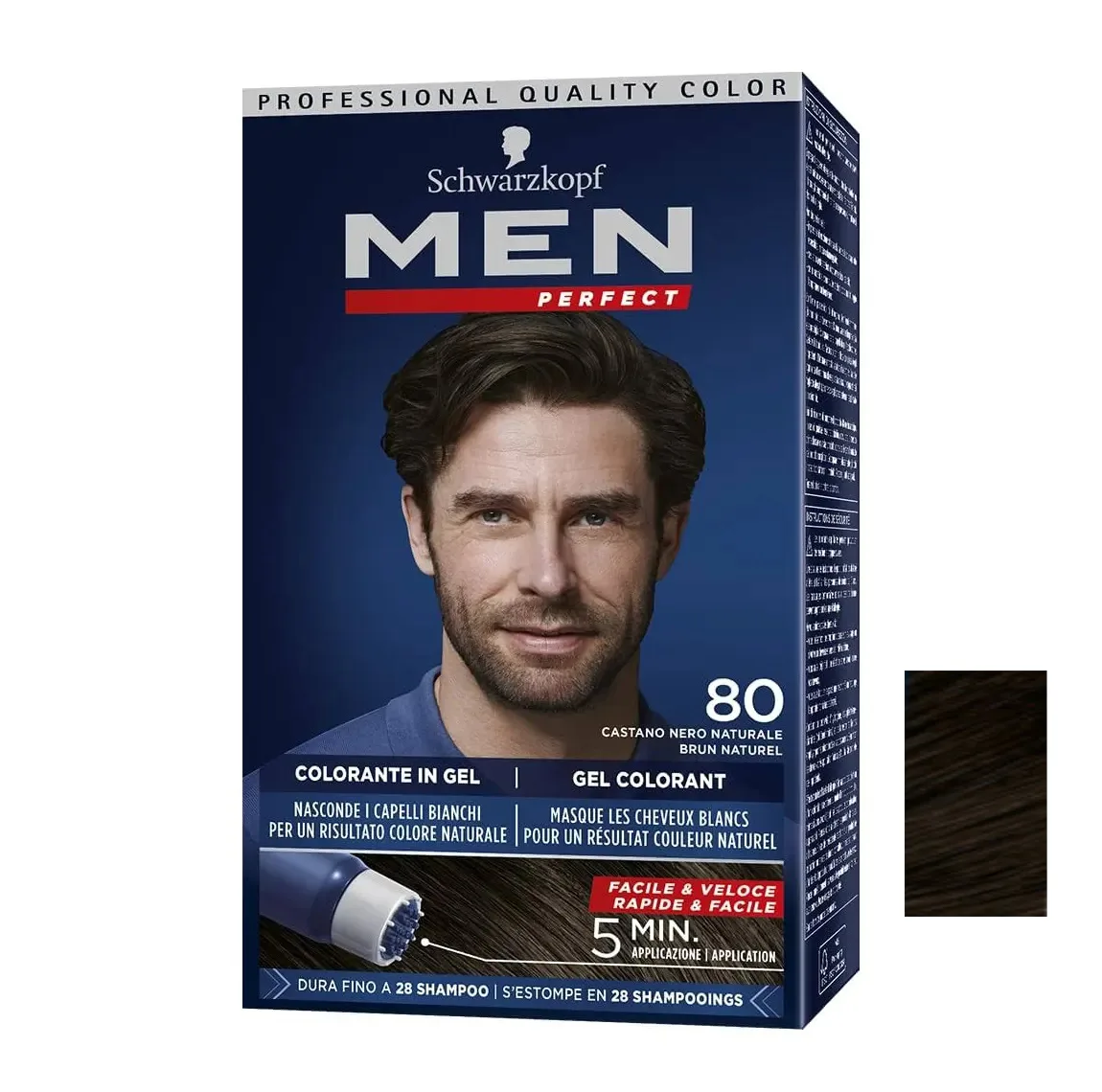 رنگ مو مردانه من مدل Perfect شماره 80 حجم 40 میلی‌لیتر رنگ قهوه‌ای تیره