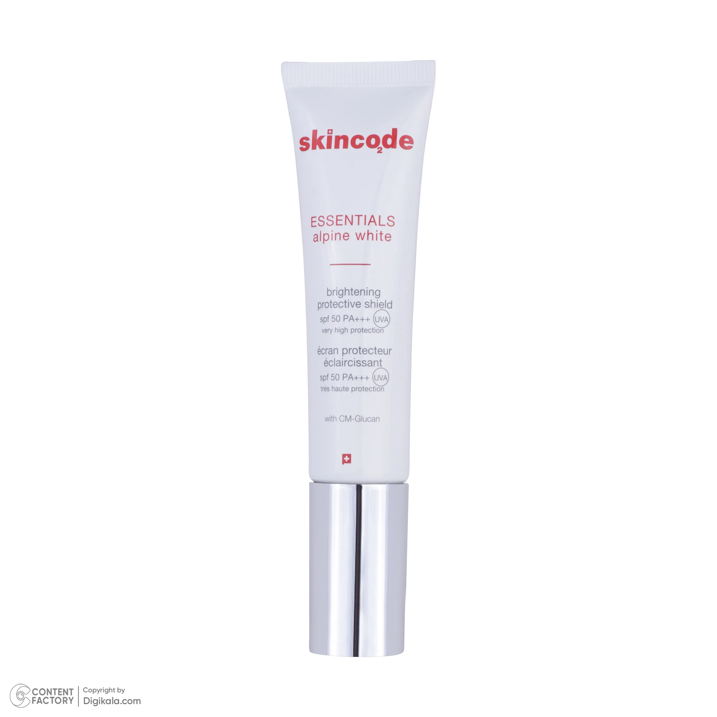 فلوئید ضد آفتاب بی رنگ صورت اسکین کد SPF50 مدل ALPINE محافظ UVA مناسب برای انواع پوست حجم 30 میلی لیتر