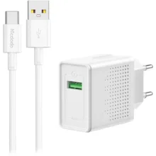 شارژر دیواری 18 وات مک دودو مدل CH-5750 به همراه کابل تبدیل USB-C