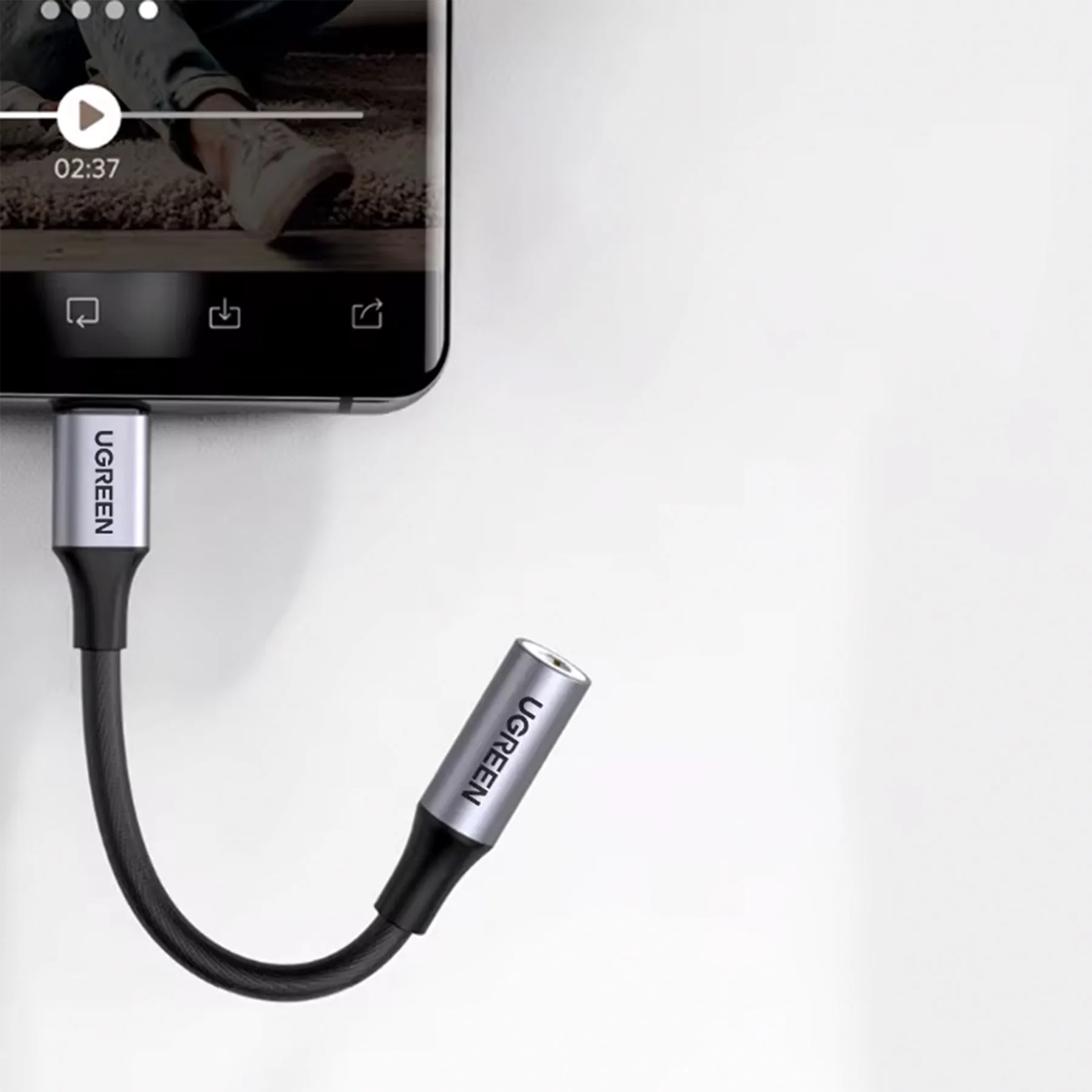 مبدل USB-C به جک 3.5 میلیمتری یوگرین مدل AV161-80154