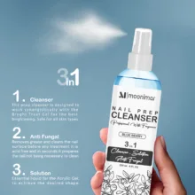 کلینزر کاشت ناخن مونیمار مدل Blue Berry حجم 250 میلی لیتر