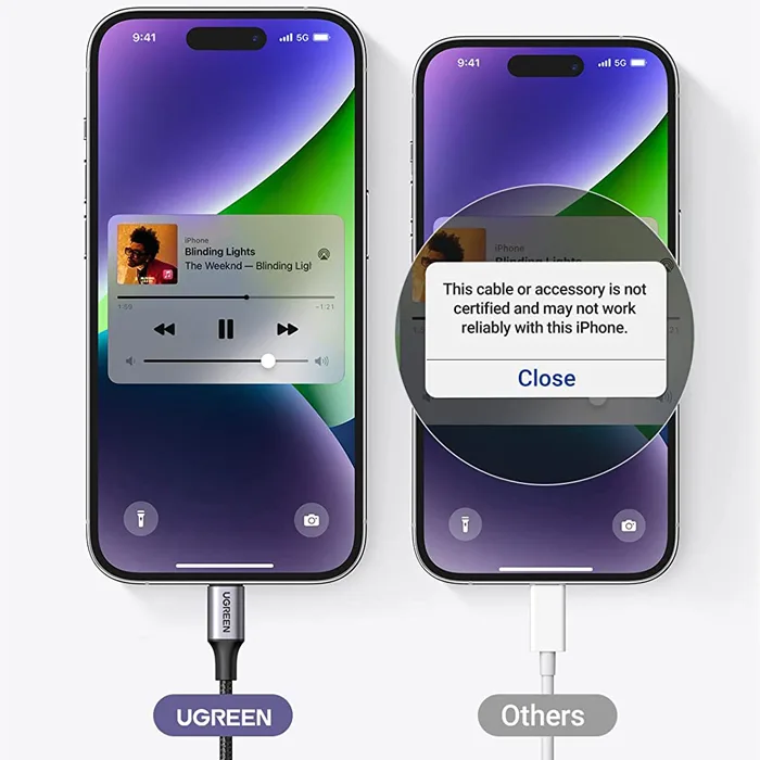 مبدل Lightning به جک 3.5mm یوگرین مدل US315-70509 طول 1 متر